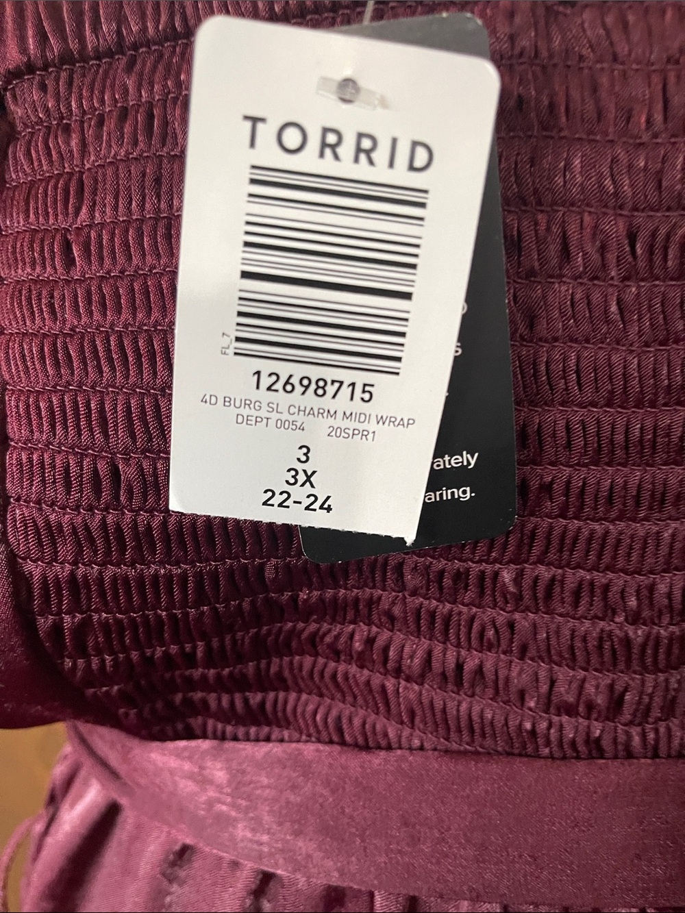 Torrid Sleeveless Wrap Midi Dress in Deep Wine - Picture 3 of 3